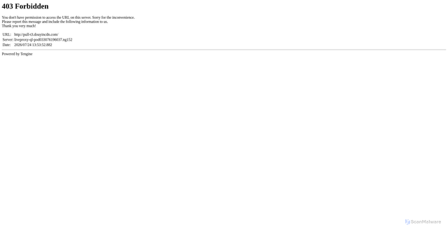 Security scan screenshot of https://pull-t3.douyincdn.com