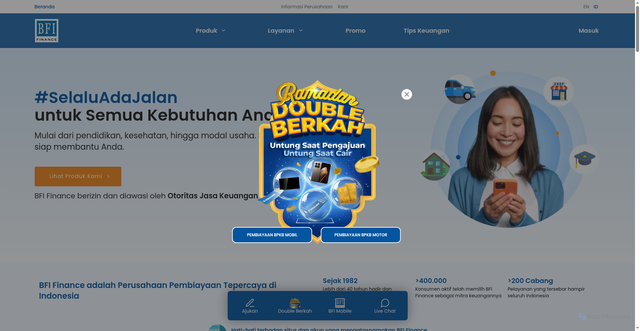 Security scan screenshot of https://bfi.co.id