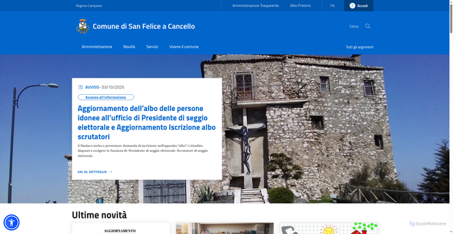 Security scan screenshot of https://www.comune.sanfeliceacancello.ce.it/
