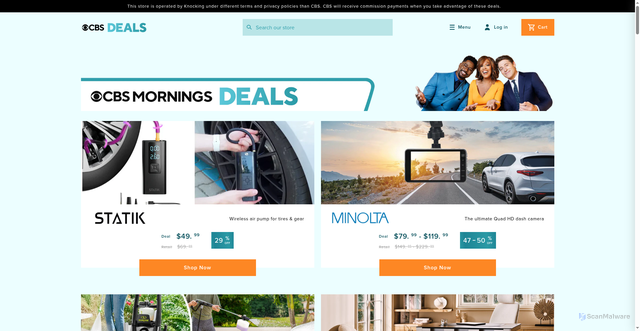 Security scan screenshot of https://cbsdeals.com/