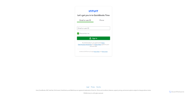 Security scan screenshot of https://intuit.tsheets.com