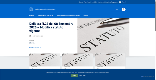 Security scan screenshot of https://arciconfraternitadeiross.altervista.org/