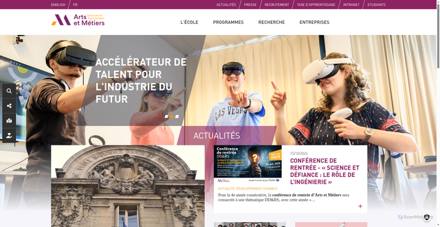 Security scan screenshot of https://artsetmetiers.fr