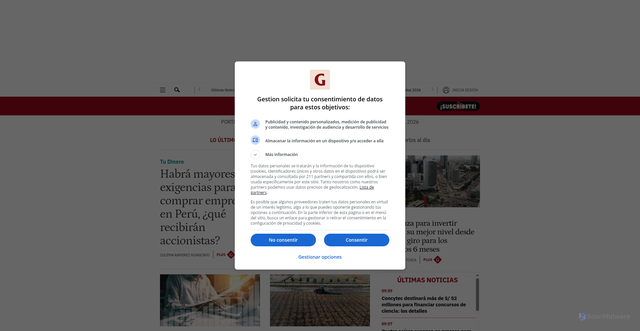 Security scan screenshot of https://gestion.pe