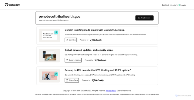Security scan screenshot of https://penobscottribalhealth.gov/
