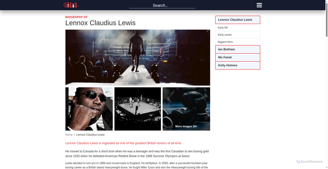 Security scan screenshot of https://greatestbritons.com/lennox-claudius-lewis-biography
