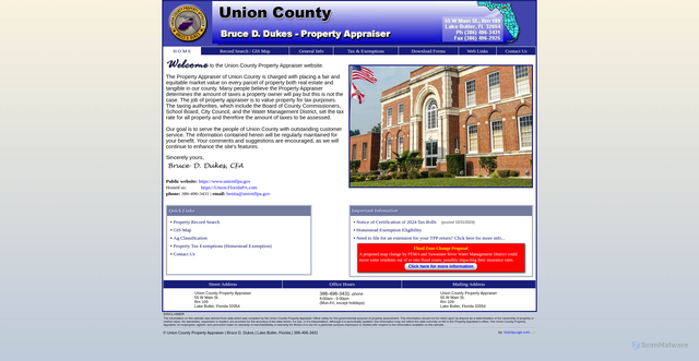 Security scan screenshot of https://union.floridapa.com/