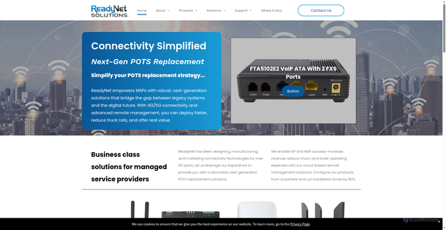 Security scan screenshot of https://readynetsolutions.com
