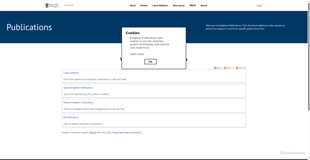 Security scan screenshot of https://eprints.gla.ac.uk