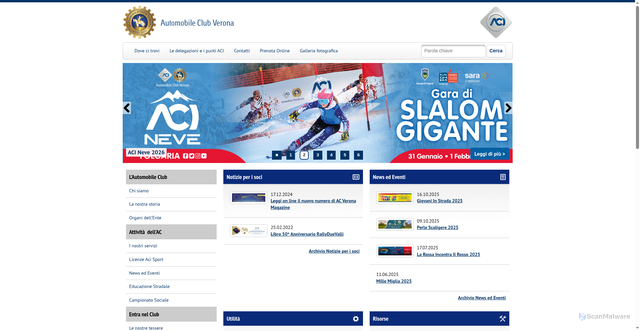 Security scan screenshot of https://verona.aci.it/