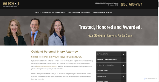 Security scan screenshot of https://www.wmlawyers.com/personal-injury-lawyer-oakland/