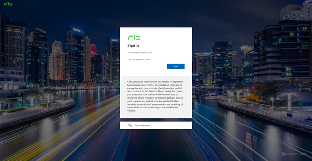 Security scan screenshot of https://smartforms.fisglobal.com