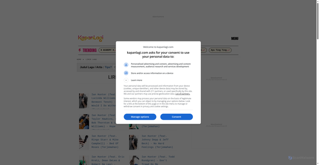 Security scan screenshot of https://lirik.kapanlagi.com