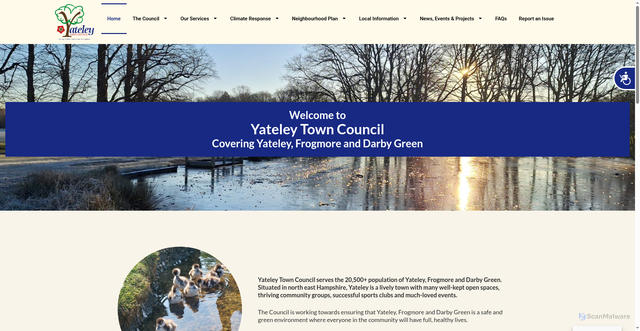 Security scan screenshot of http://www.yateley-tc.gov.uk
