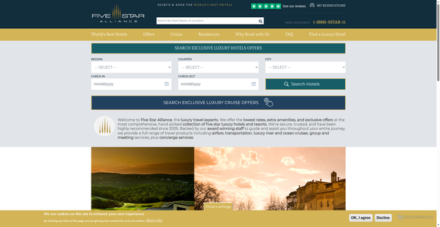 Security scan screenshot of https://fivestaralliance.com