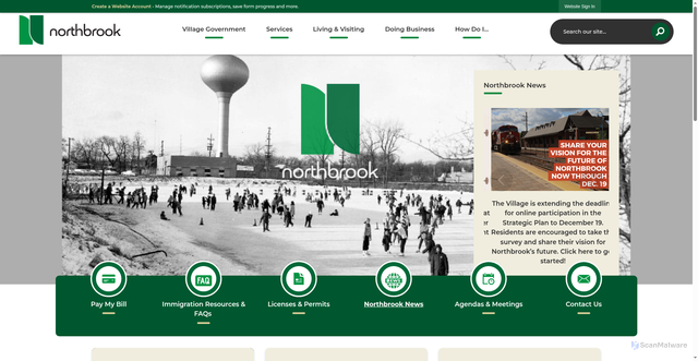 Security scan screenshot of https://www.northbrook.il.us/