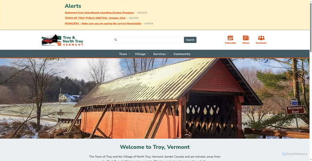 Security scan screenshot of https://www.troyvt.gov/