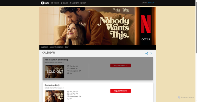 Security scan screenshot of https://1iota.com/show/1964/nobody-wants-this-season-2-premiere
