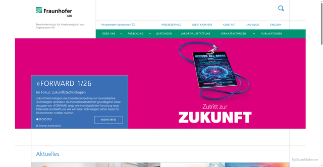 Security scan screenshot of http://www.iao.fraunhofer.de