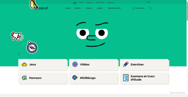 Security scan screenshot of https://alloprof.qc.ca