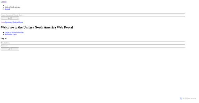 Security scan screenshot of https://unitersgroup.hostedrmm.com
