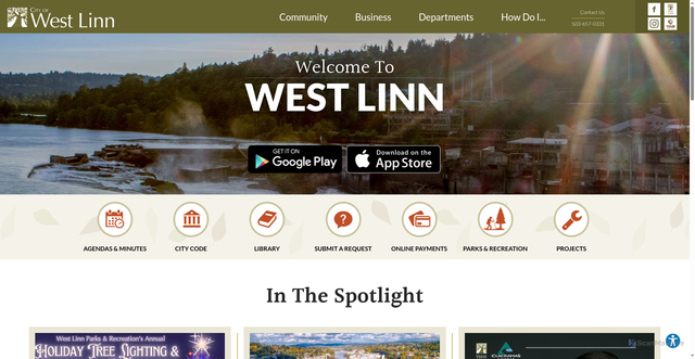 Security scan screenshot of https://westlinnoregon.gov/