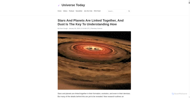 Security scan screenshot of https://universetoday.com
