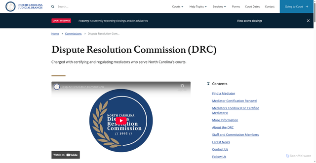 Security scan screenshot of https://ncdrc.gov/