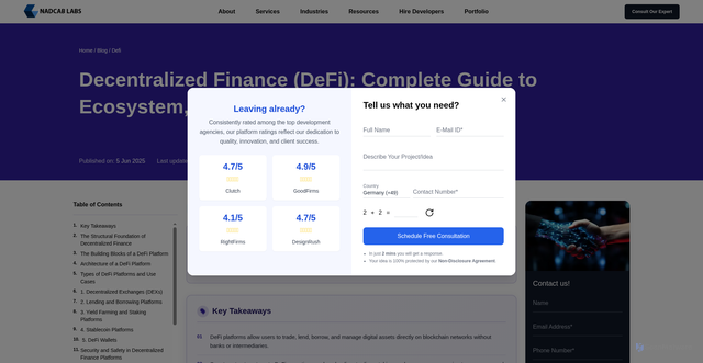 Security scan screenshot of https://www.nadcab.com/blog/decentralized-finance