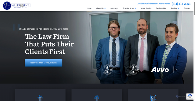 Security scan screenshot of https://www.millerandhinelaw.com/