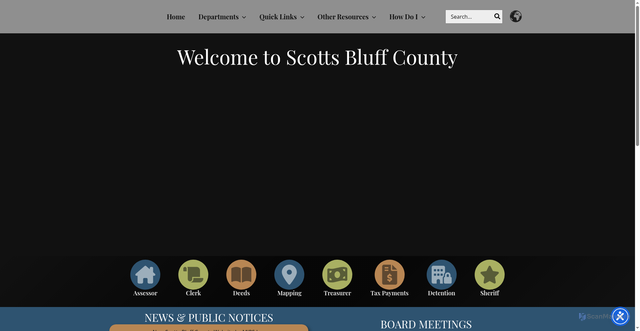 Security scan screenshot of https://scottsbluffcountyne.gov/