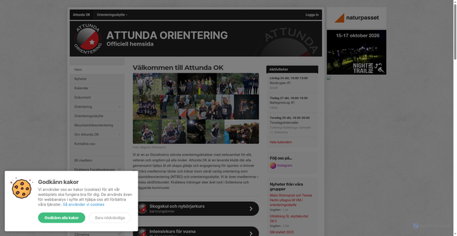 Security scan screenshot of https://attundaorientering.se