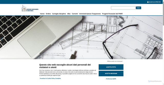 Security scan screenshot of https://www.ordingmatera.it/