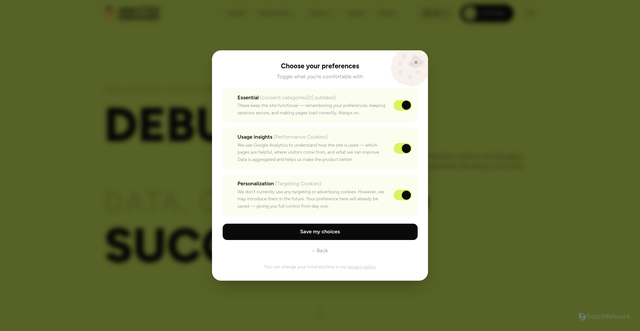 Security scan screenshot of https://analytics-debugger.com