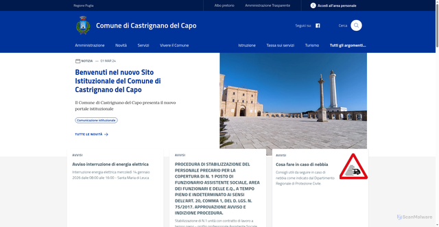 Security scan screenshot of https://www.comune.castrignanodelcapo.le.it/