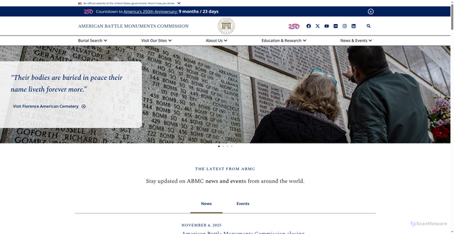 Security scan screenshot of https://www.abmc.gov/