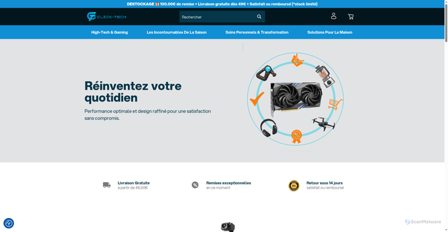 Security scan screenshot of https://www.click-tech.fr