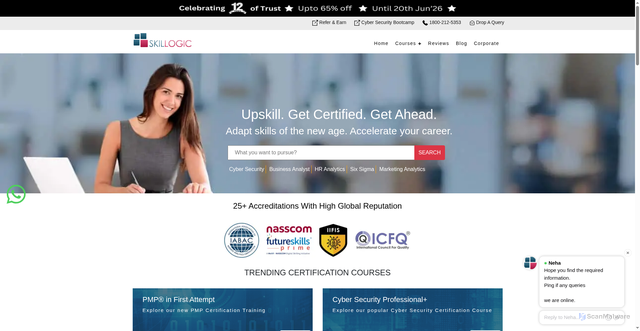 Security scan screenshot of https://skillogic.com