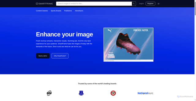 Security scan screenshot of https://smartframe.io