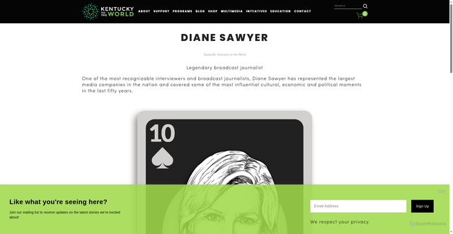 Security scan screenshot of https://www.kentuckytotheworld.org/illustrated-playing-cards-profiles/diane-sawyer