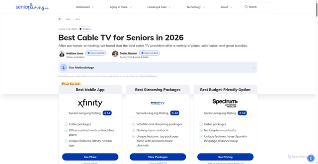 Security scan screenshot of https://www.seniorliving.org/cable/best/