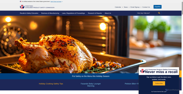 Security scan screenshot of https://cpsc.gov/