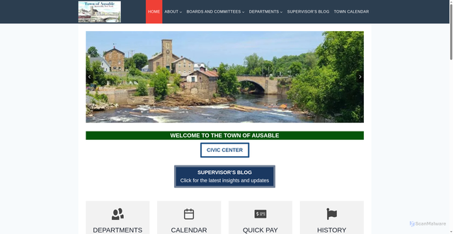 Security scan screenshot of https://townofausableny.gov/