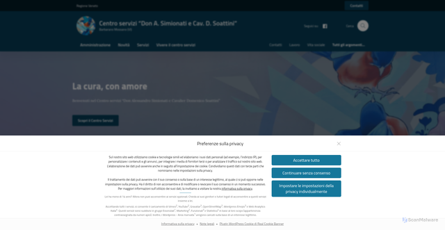Security scan screenshot of https://www.crsimionati.it
