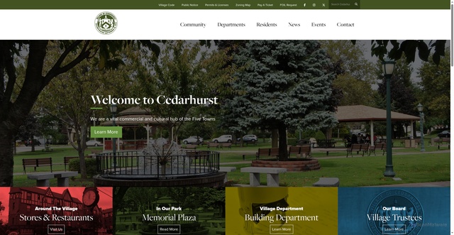 Security scan screenshot of https://www.cedarhurst.gov/