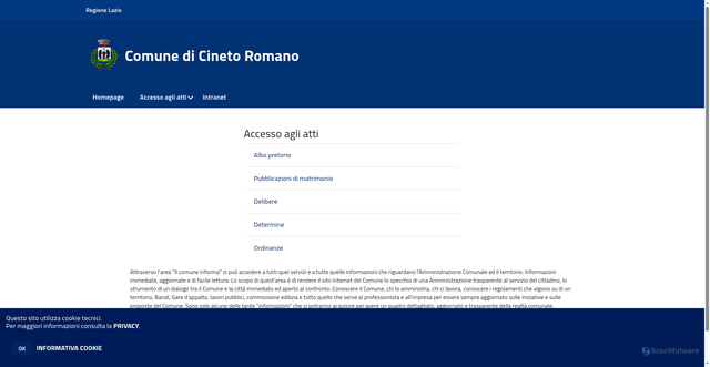 Security scan screenshot of https://www.cineto.it/c058031/po/il-comune-informa.php?x=