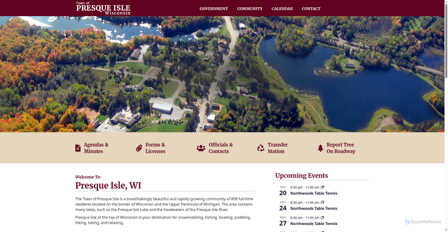 Security scan screenshot of https://presqueislewi.gov/