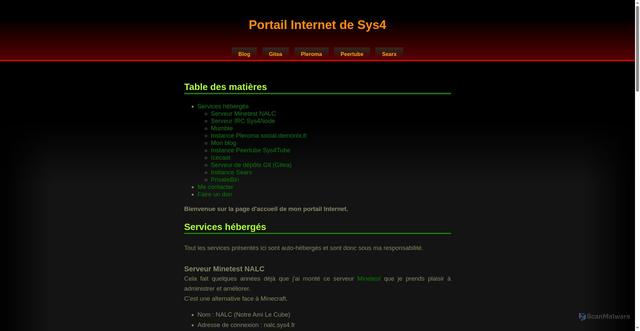 Security scan screenshot of https://sys4.fr