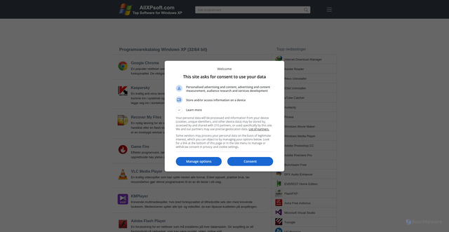 Security scan screenshot of https://no.allxpsoft.com