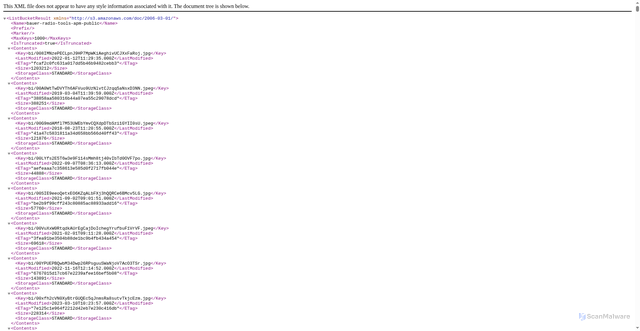 Security scan screenshot of https://bauer-radio-tools-apm-public.s3.amazonaws.com
